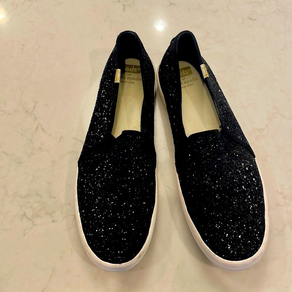 Keds (Kate Spade) Black Sparkles Slip On Sneaker (9 1/2)